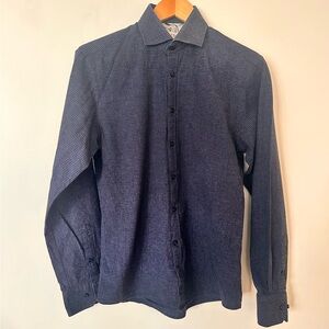 Men’s Bruun & Stengade Textured Cotton Button-Up – Medium Casual Slim